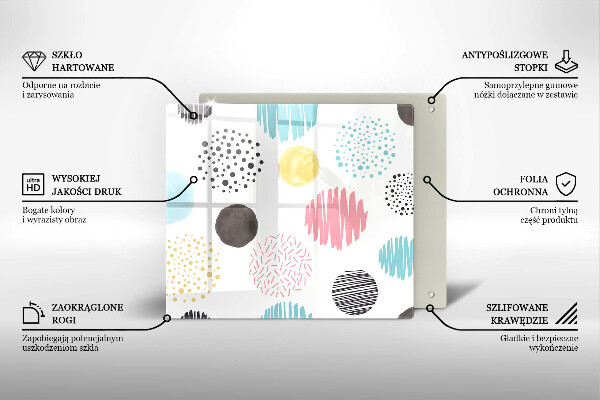 Skärbräda av glas Målade former