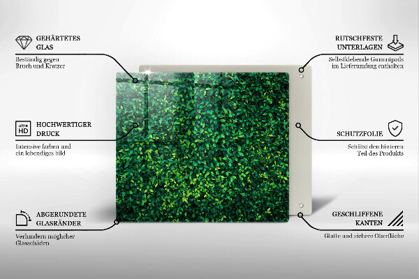 Skärbräda av glas Plantera små blad