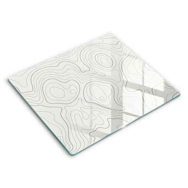 Skärbräda av glas Line art design