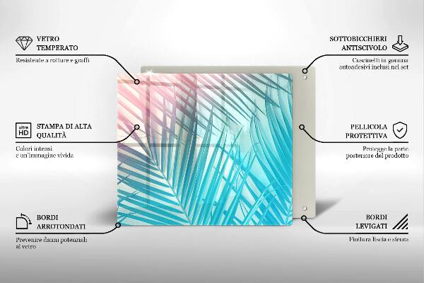 Skärbräda av glas Pastellblad