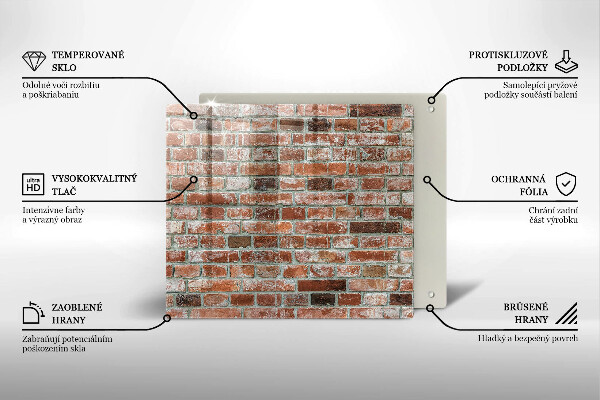 Skärbräda av glas Gammal tegelvägg
