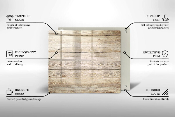 Skärbräda av glas Träskivor