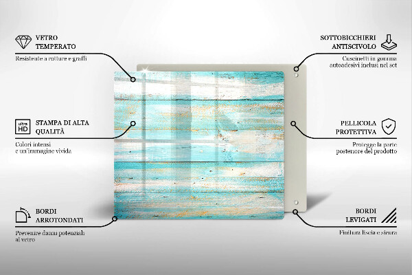 Skärbräda av glas Vintage träplankor