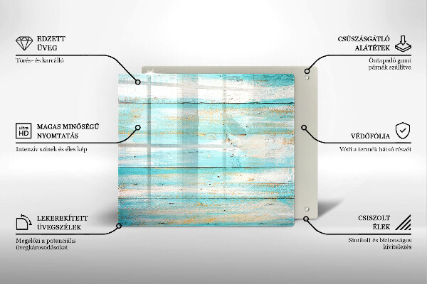 Skärbräda av glas Vintage träplankor