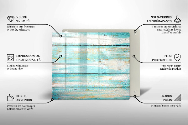 Skärbräda av glas Vintage träplankor