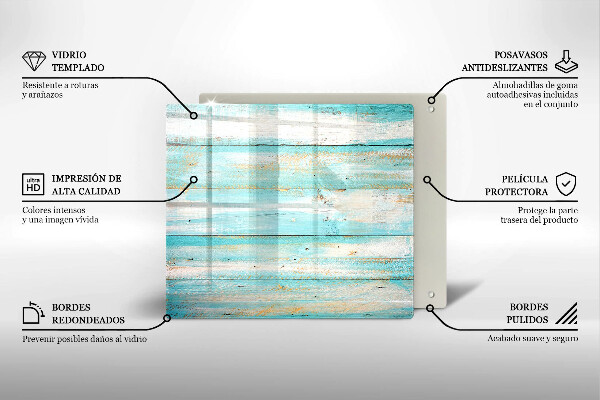 Skärbräda av glas Vintage träplankor