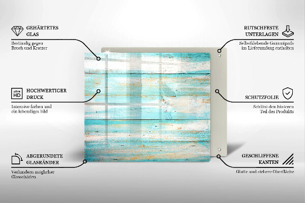 Skärbräda av glas Vintage träplankor