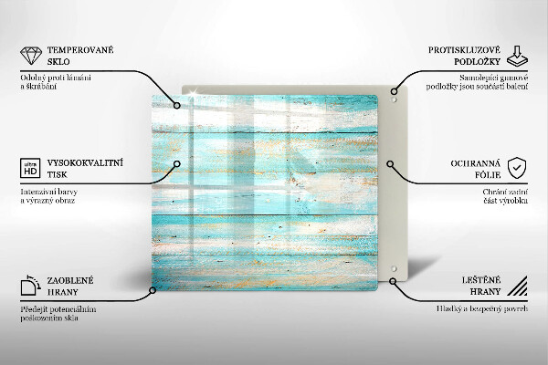 Skärbräda av glas Vintage träplankor
