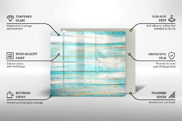 Skärbräda av glas Vintage träplankor