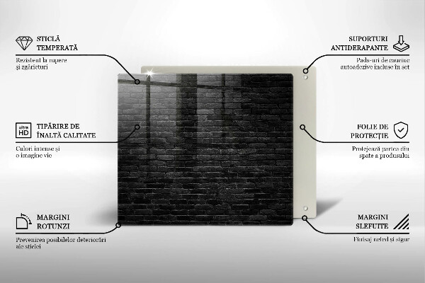 Skärbräda av glas Tegelvägg