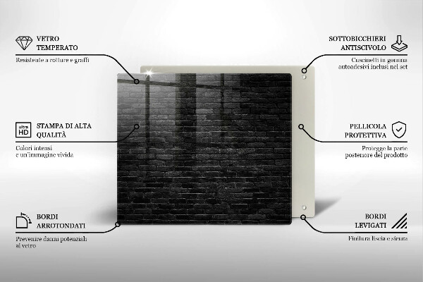 Skärbräda av glas Tegelvägg