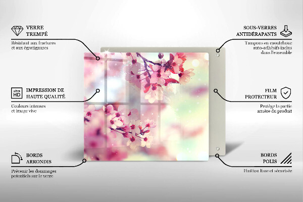 Skärbräda av glas Naturen äppelblommor