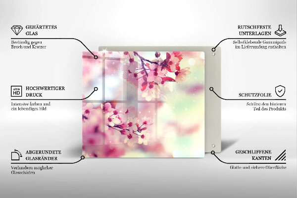 Skärbräda av glas Naturen äppelblommor
