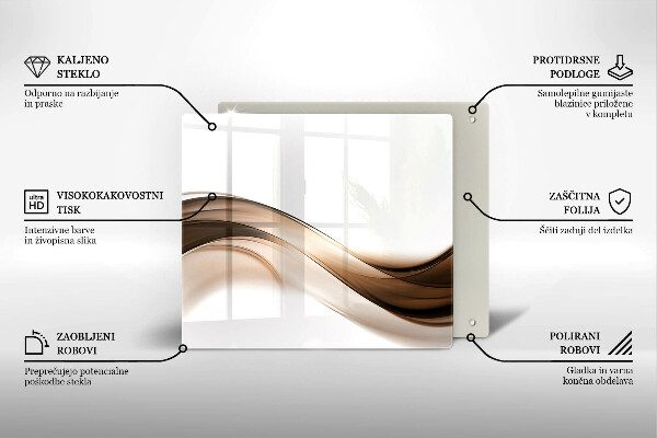 Skärbräda av glas Abstrakta bruna linjer