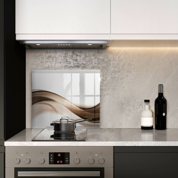 Skärbräda av glas Abstrakta bruna linjer