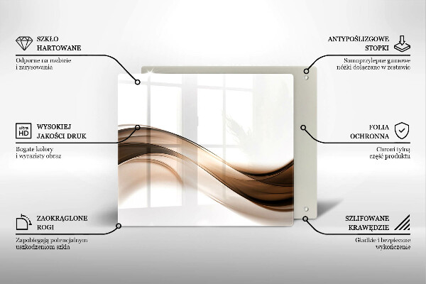 Skärbräda av glas Abstrakta bruna linjer