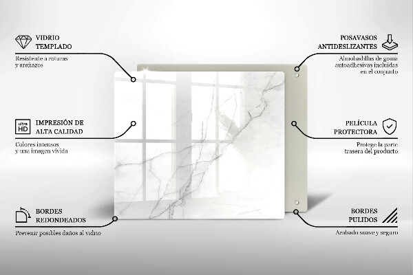 Skärbräda av glas Bakgrund marmor sten