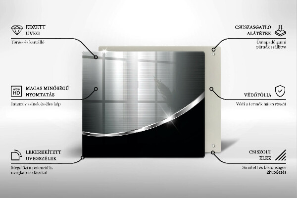 Skärbräda av glas Abstraktion med metall