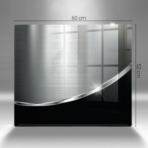 Skärbräda av glas Abstraktion med metall