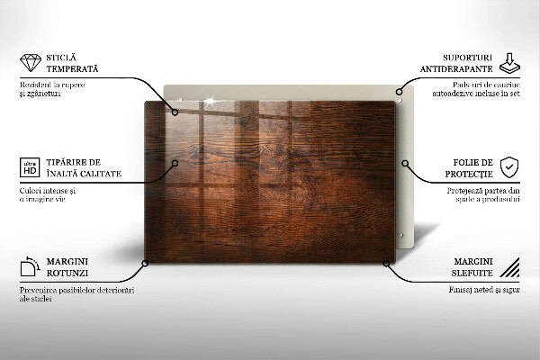 Skärbräda glas modern Mörk träskiva