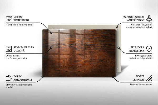 Skärbräda glas modern Mörk träskiva