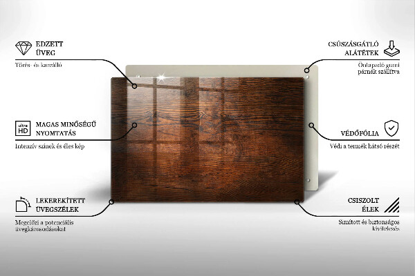 Skärbräda glas modern Mörk träskiva