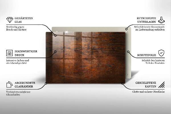 Skärbräda glas modern Mörk träskiva