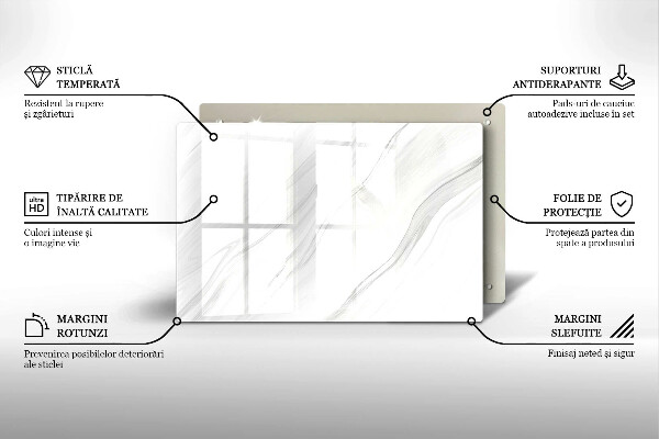 Skärbräda glas modern Delikat marmor