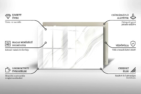 Skärbräda glas modern Delikat marmor