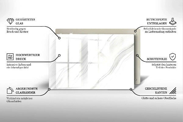 Skärbräda glas modern Delikat marmor