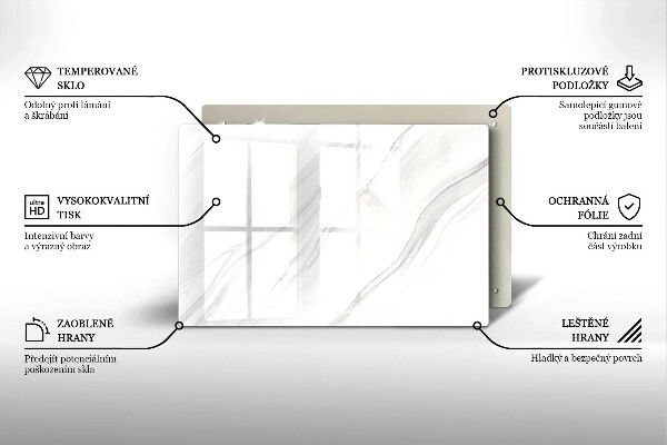 Skärbräda glas modern Delikat marmor