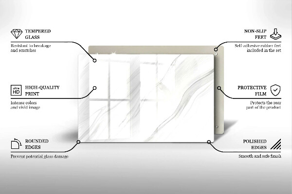 Skärbräda glas modern Delikat marmor