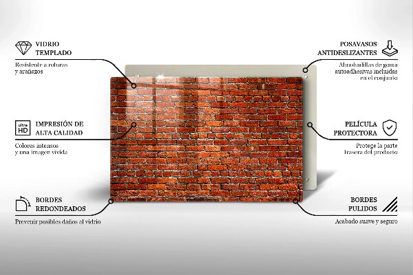 Skärbräda glas modern Tegelvägg
