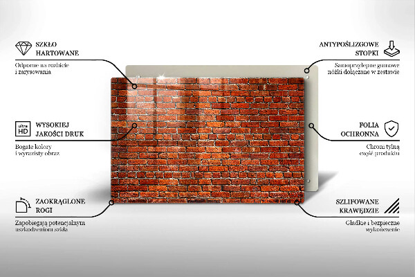 Skärbräda glas modern Tegelvägg