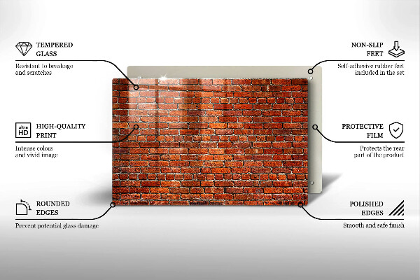 Skärbräda glas modern Tegelvägg
