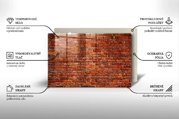 Skärbräda glas modern Tegelvägg