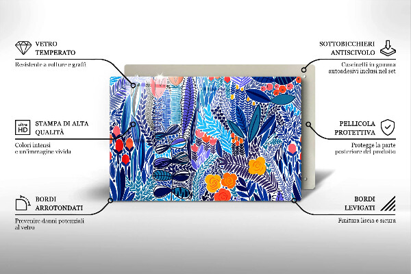 Skärbräda glas modern Målad äng