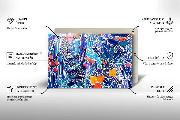 Skärbräda glas modern Målad äng