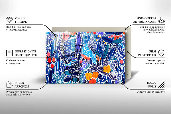 Skärbräda glas modern Målad äng