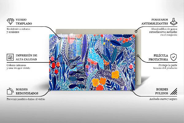 Skärbräda glas modern Målad äng