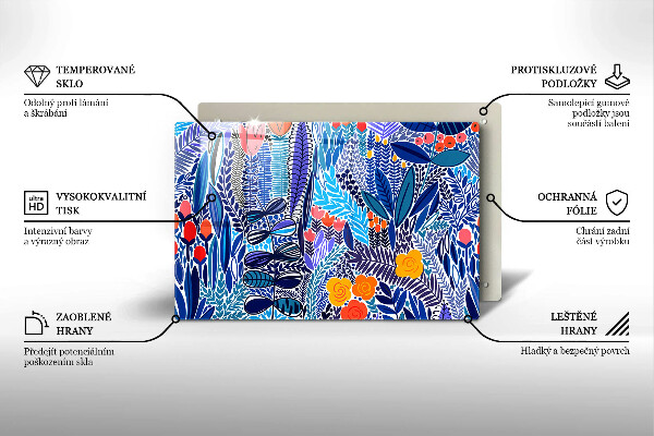 Skärbräda glas modern Målad äng