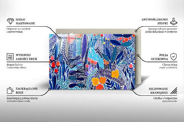 Skärbräda glas modern Målad äng