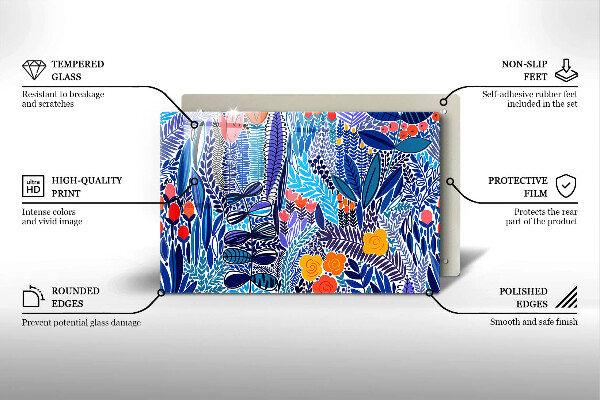 Skärbräda glas modern Målad äng