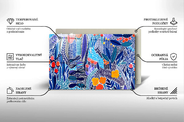 Skärbräda glas modern Målad äng