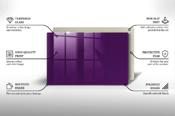 Skärbräda glas modern Violett