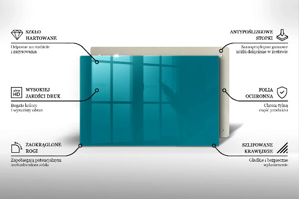 Skärbräda glas modern Turkos färg