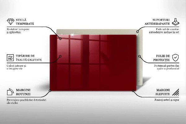 Skärbräda glas modern Vinröd färg