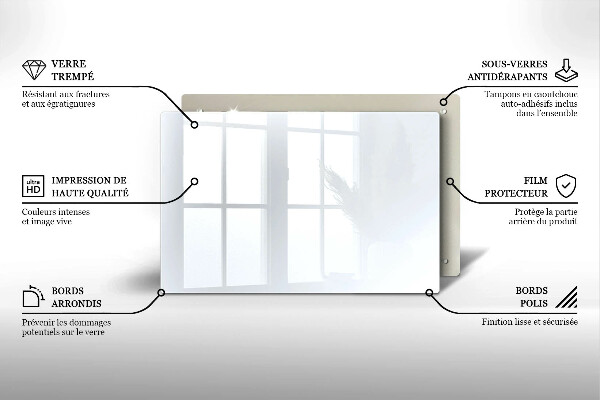 Skärbräda glas modern Färg vit