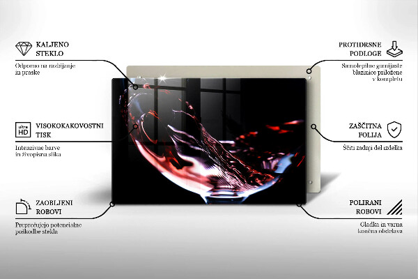 Skärbräda glas modern Ett glas rött vin