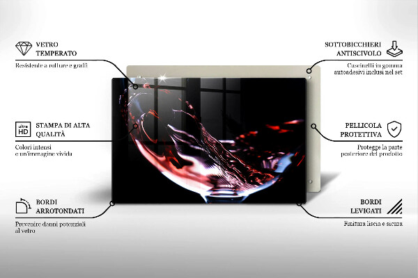 Skärbräda glas modern Ett glas rött vin
